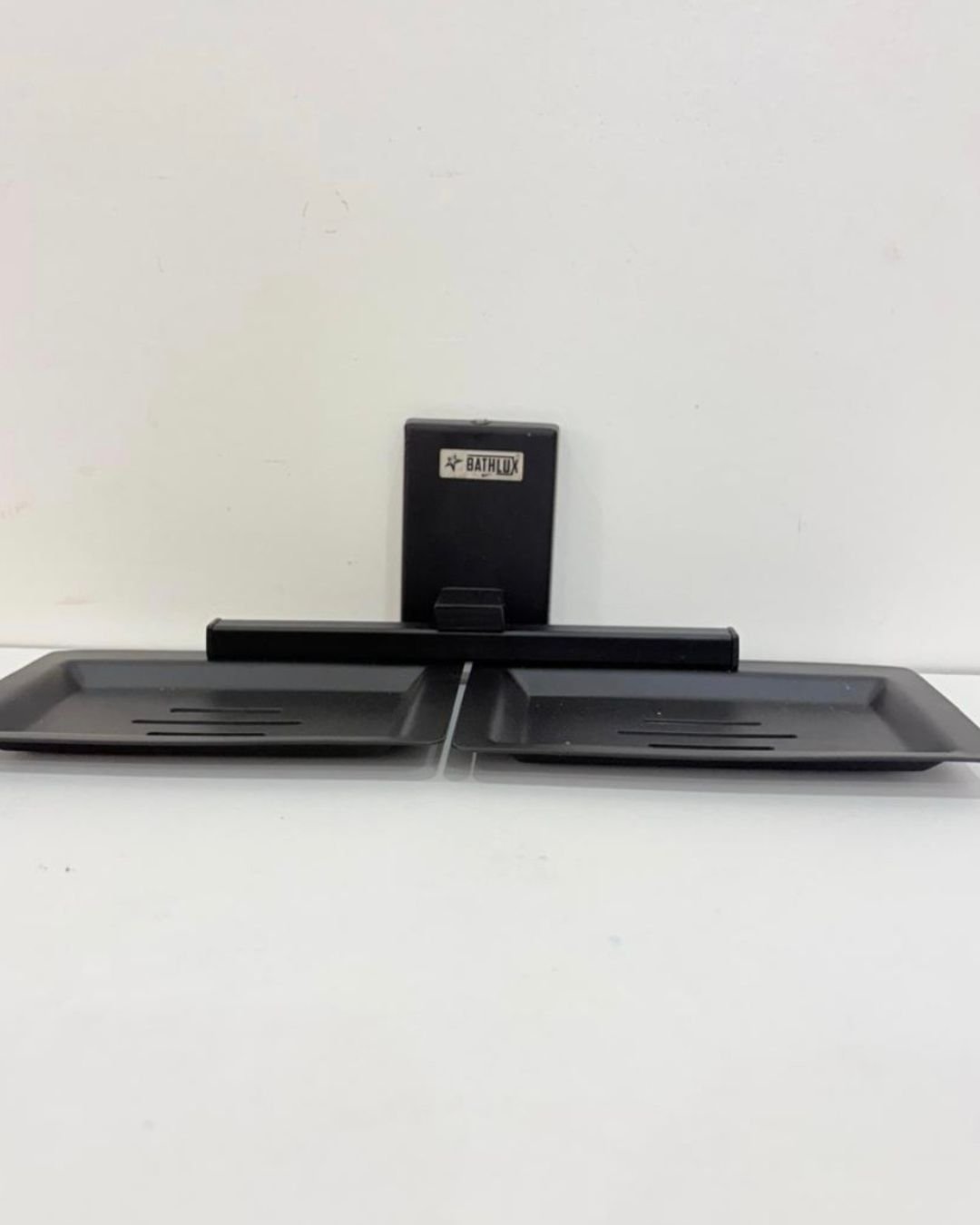 bathroom set soap dish double quba Black