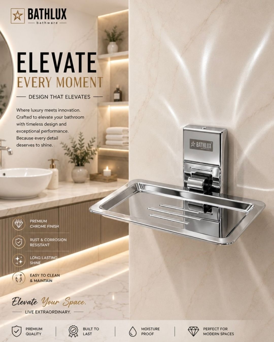 Soap Dish SS cp quba taps