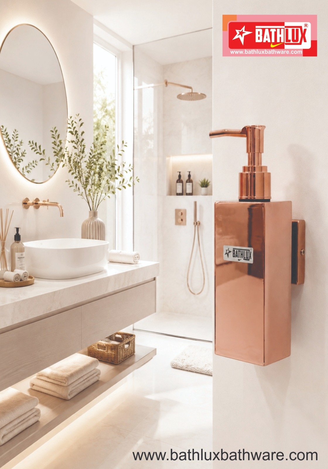 Shampoo Moisturizer Dispenser SS PVD ROSE GOLD
