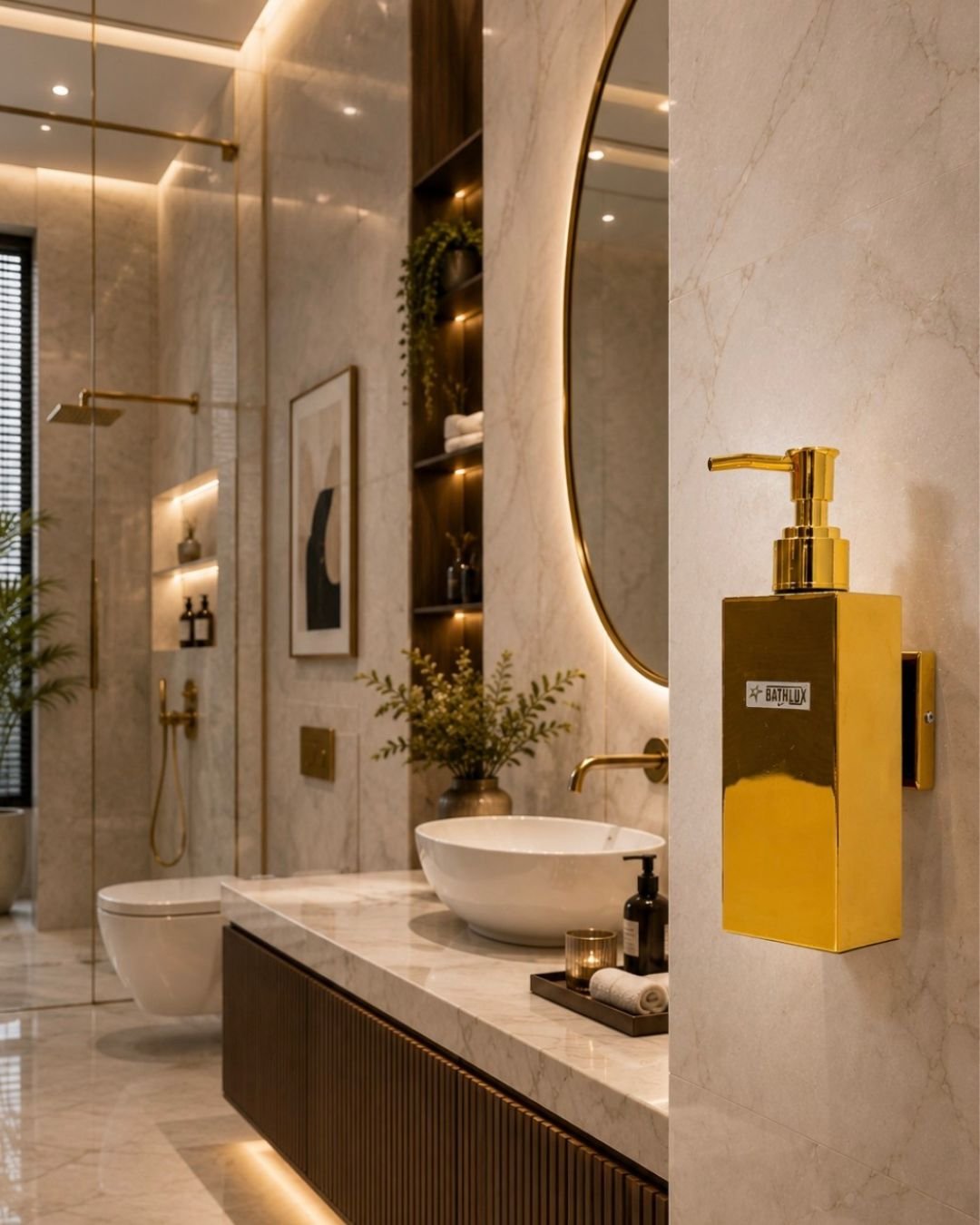 Liquid Soap Dispenser SS Golden PVD