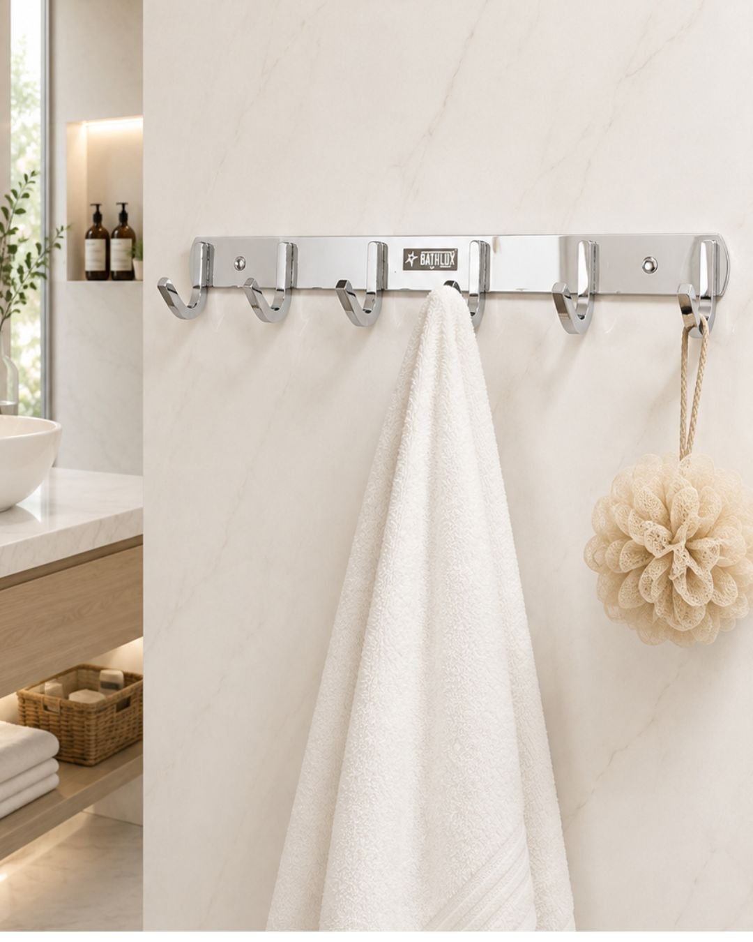 Lavish Cloth Hanger 6 Hook Khuti SS CP