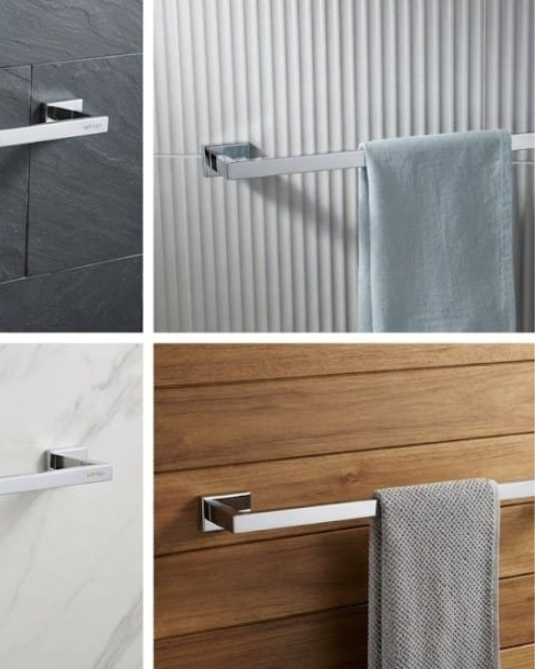 Towel rack double folding black prime