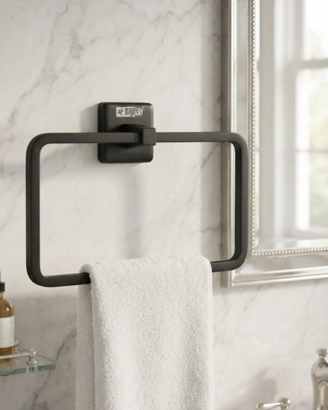 Half cut towel ring cp square rod