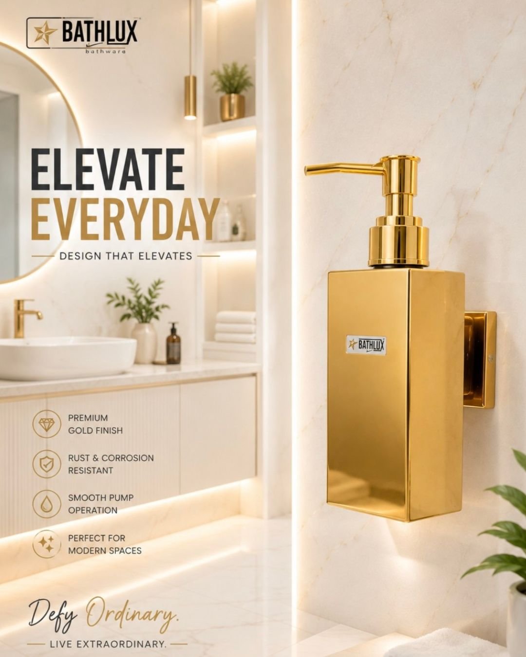 hand wash dispenser SS Golden