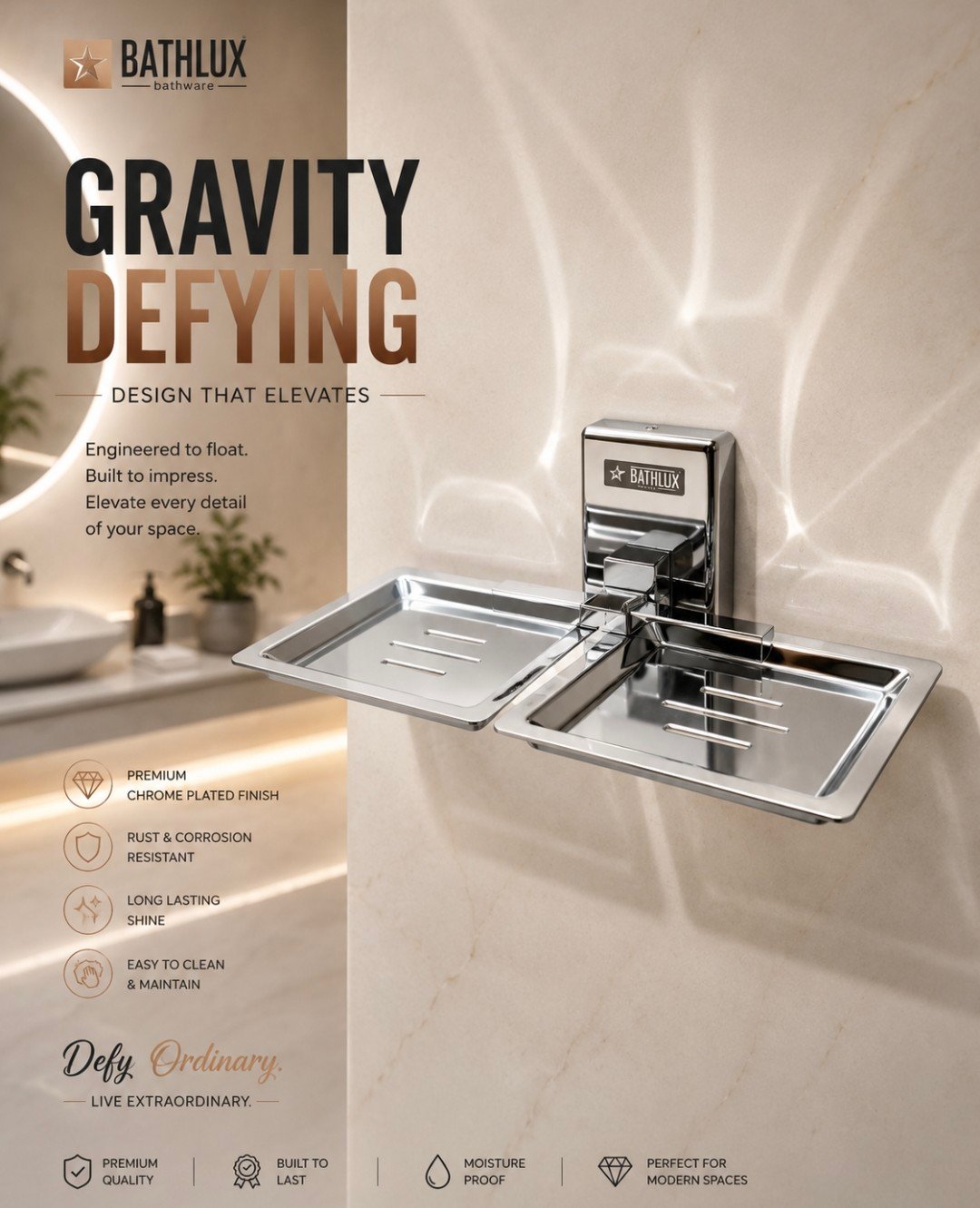Double Soap Dish SS CP QUBA taps