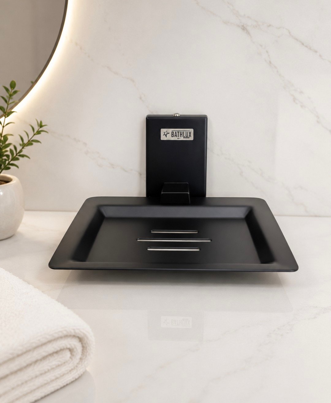 Extraordinary Soap Dish Steel Black Quba