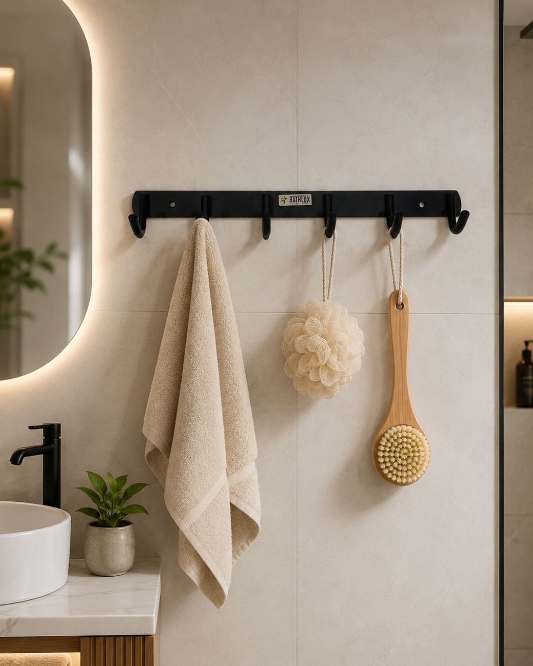 Premium Cloth Hanger 6 hook Khuti SS black